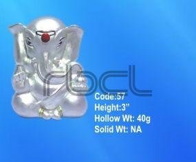 57 Sterling Silver Ganesh Statue