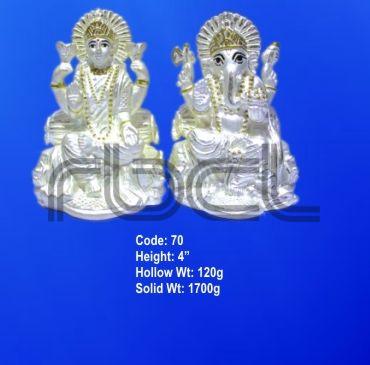 70 Sterling Silver Laxmi Ganesh Statue
