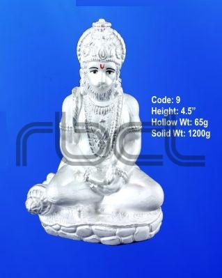 9 Sterling Silver Hanuman Statue
