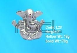 L28 Sterling Silver Ganesh Statue