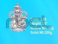 L29 Sterling Silver Ganesh Statue