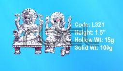 L321 Sterling Silver Laxmi Ganesh Statue