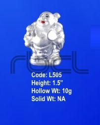 L505 Sterling Silver Laughing Buddha Statue