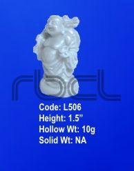 L506 Sterling Silver Laughing Buddha Statue