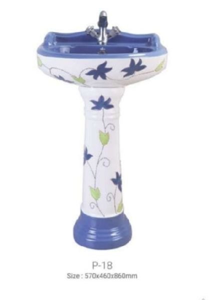 P-18 Star Gold Pedestal Wash Basin