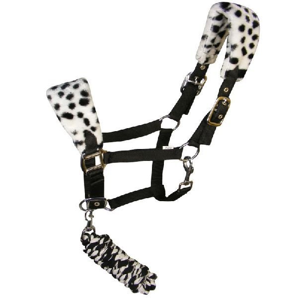 Horse Fleece Halter In Zebra Print