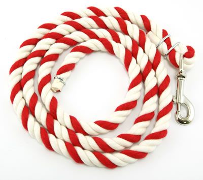 Cotton Lead Rope Red and White