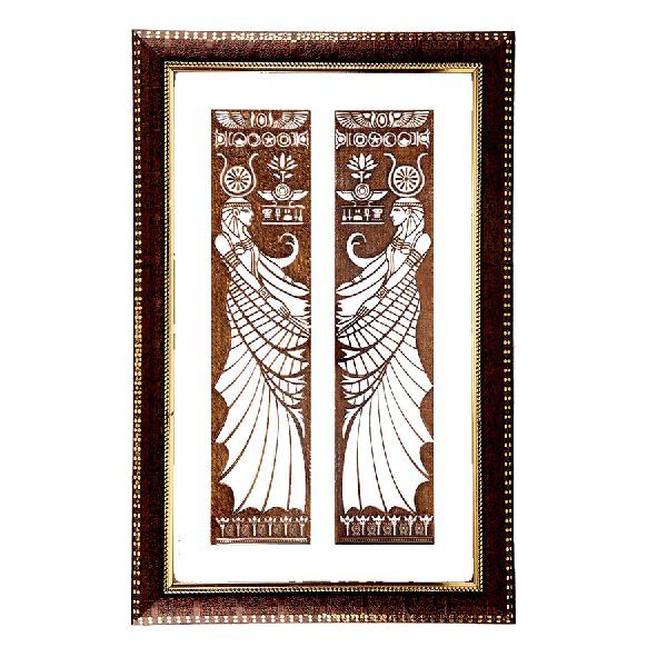 Dual Lady Statue Wall Hanging Egyptian Painting