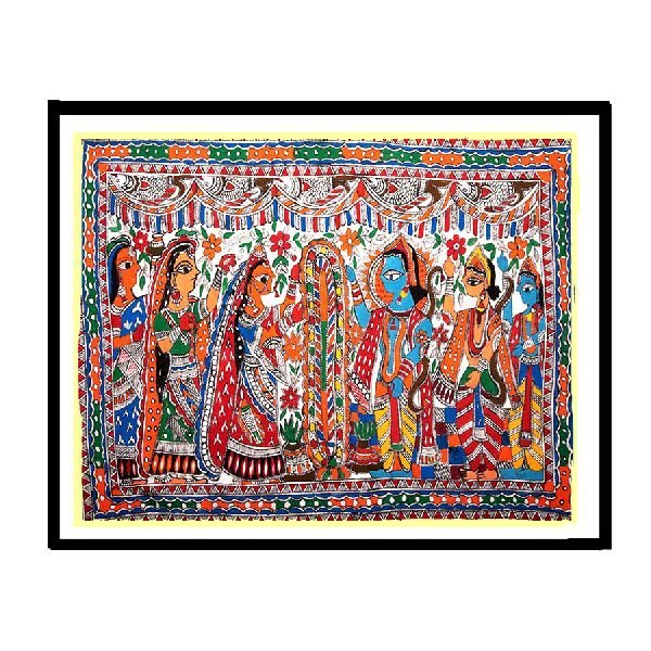 Magnificent Madhubani Painting Of Sita's Swayamvar