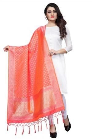 Orange Color Silk Weaving Dupatta