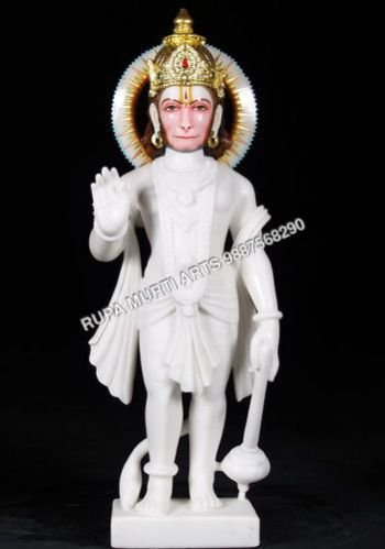 White Marble Hanuman Statue