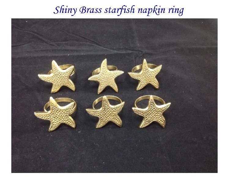 Shiny Brass Starfish Napkin Ring