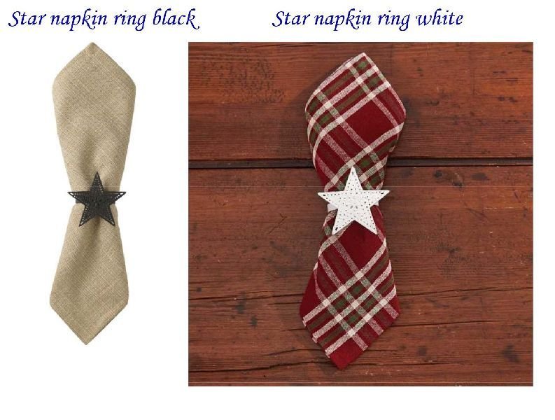 Star napkin Rings Black & White