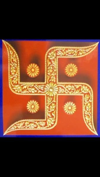 Gold Leaf Swastik With Embossing Art