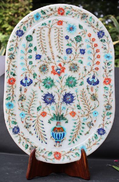 Oval Handcrafted Marble Plate (SPP137)