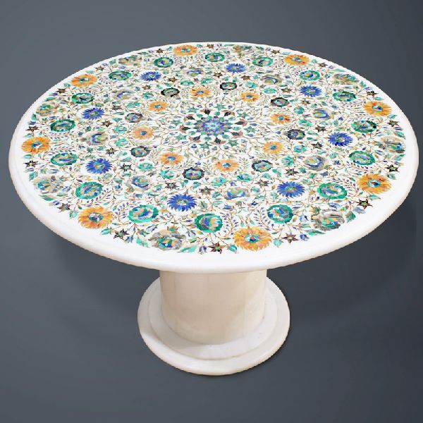 Round Handcrafted Marble Table Top (SFI106)