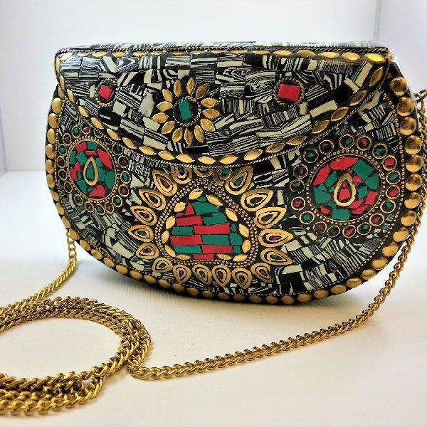 9258 Fashionable Ladies Metal Bag