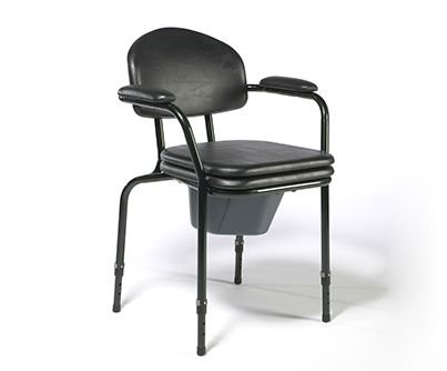 Fixed commode chair adjustable in height