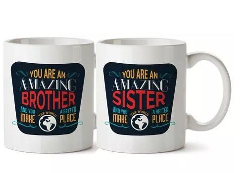 Brother Sister Duo White Mug