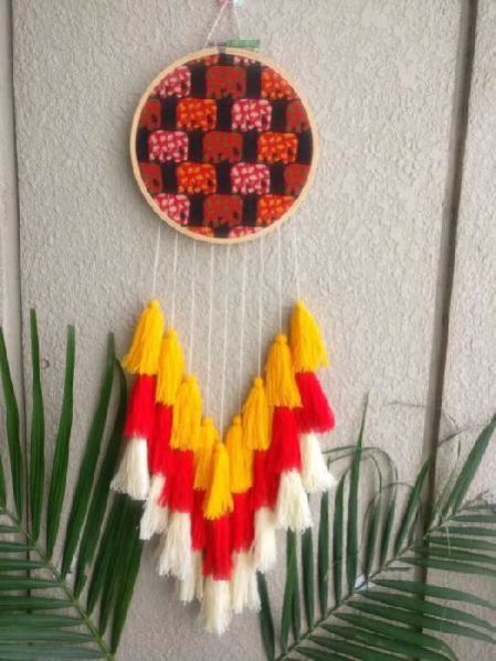 Black Print Elephant Wall Hanging