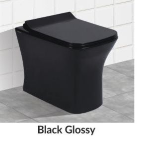 Black Glossy Camry Printed Floor Mount Closet