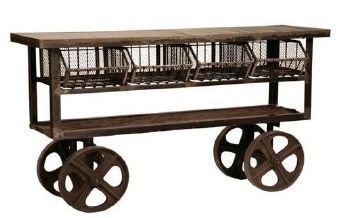 DI-A4 Wooden Iron Trolley