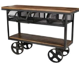 DI-A6 Wooden Iron Trolley