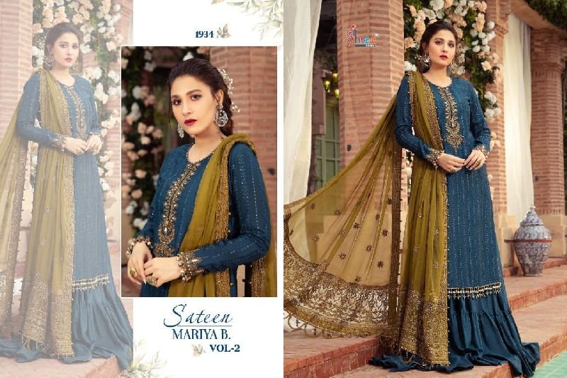 1934 Shree Fabs Sateen Unstitched Suit Material