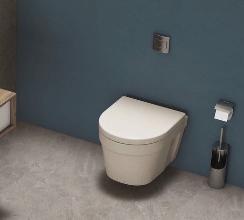 Light Cream Nature Rimless Wall Hung Closet