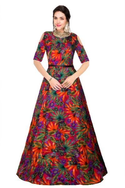 Orange Zorba 8061 Designer Gown