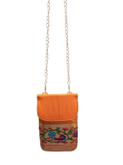 Paithani Mobile Sling Orange