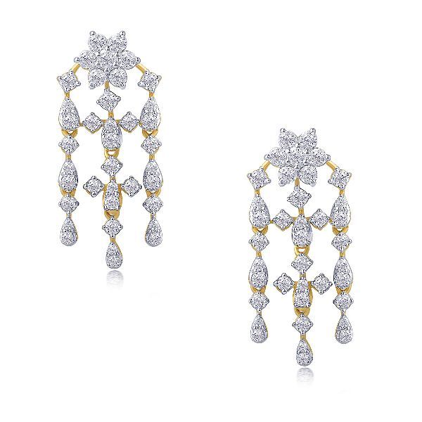 E-M01023 Dangling Diamond Earrings
