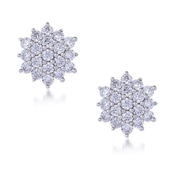 E-01448 Cluster Diamond Earrings