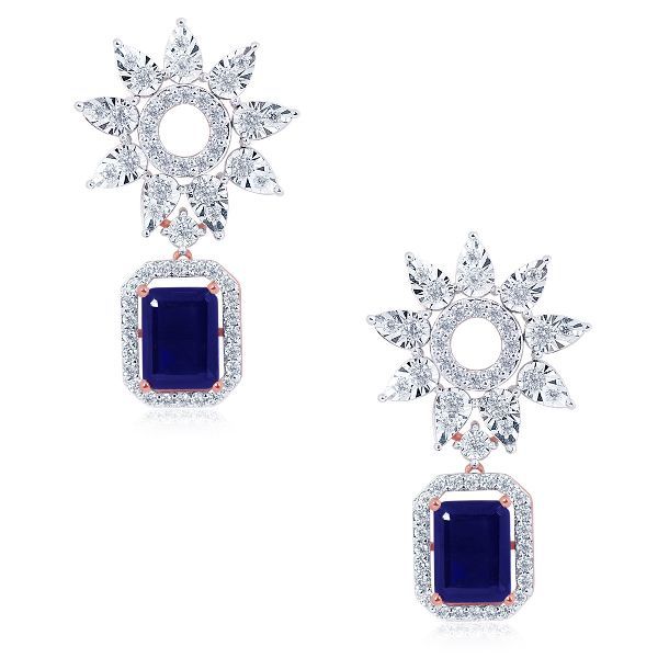 E-02317-M Dangling Diamond Earrings