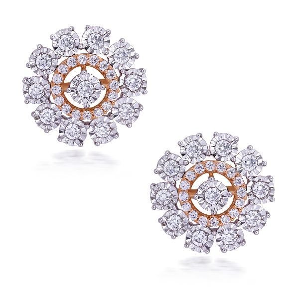 E-03156 Cluster Diamond Earrings