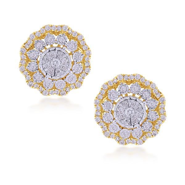 E-03163-D Cluster Diamond Earrings