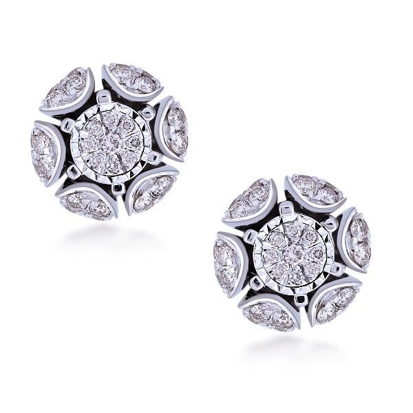 E-03174-D Cluster Diamond Earrings