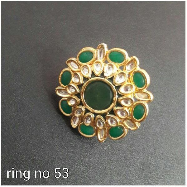 Diya Green Kundan Ring SK 009