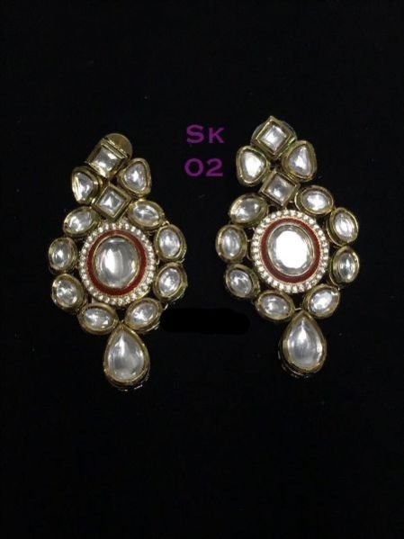 Olivia Red Kundan Earrings SK 0002