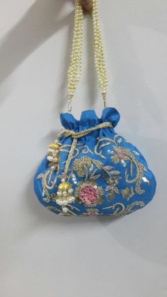 Ranis Blue Potli Clutch SK 0041
