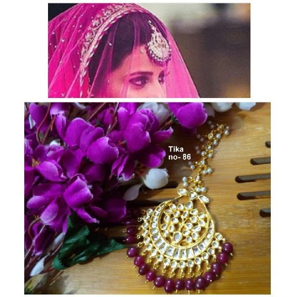 Red Kundan Tikka SK 0011