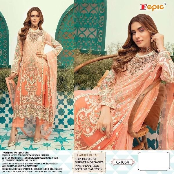 FEPIC Rosemeen d no c 1064 organza Salwar Kameez Single