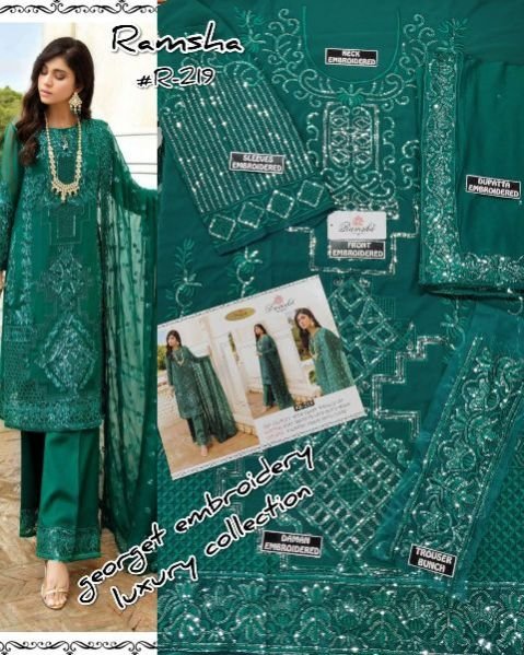 Ramsha R-219 Georgette Salwar Kameez Single