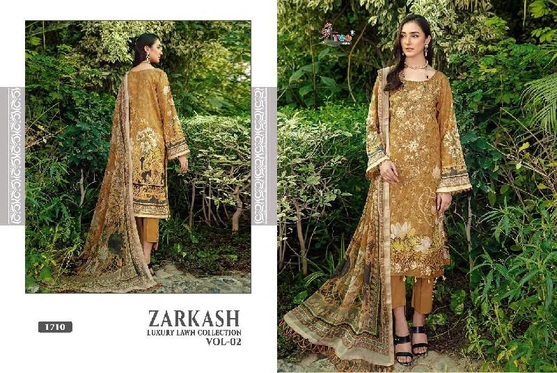 Shree Fab Zarkash luxury lawn collection vol 02 with cotton dupatta lawn cotton Salwar Kameez Catalo