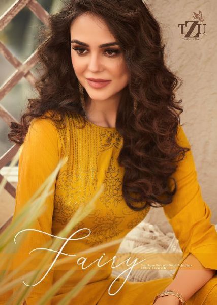 TZU Fairy kurti with plazzo mushroom slub silk Kurti Catalog
