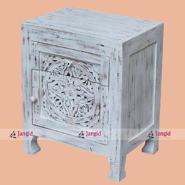 Chalk Distressed Wooden Bedside
