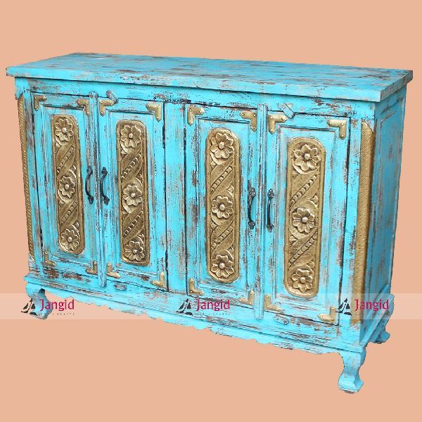 Indian Colonial Country Style Wooden Sideboard