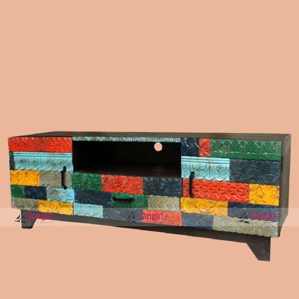 Wooden Carving TV Cabinet Design