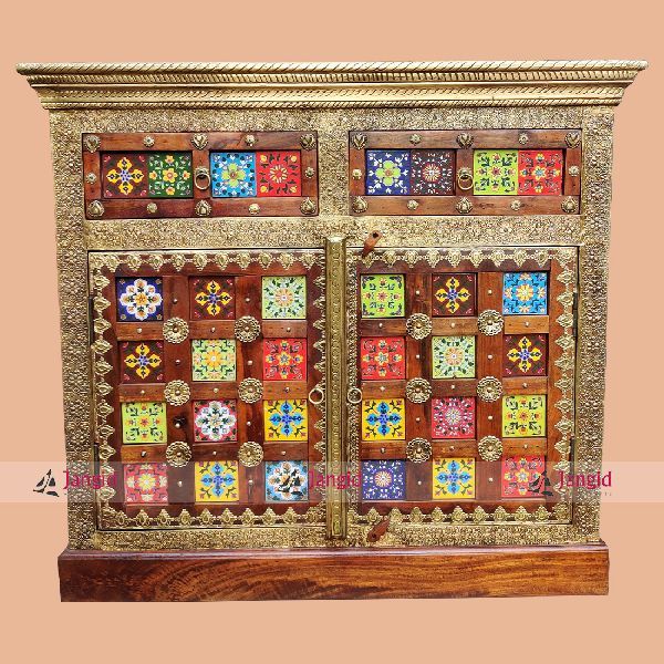 Wooden Ceramic Tile Work Sideboard India