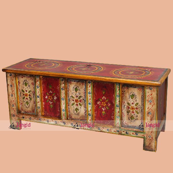 Wooden Painted Trunk Box